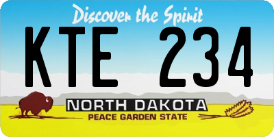 ND license plate KTE234