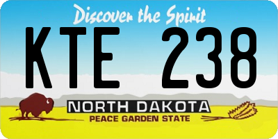 ND license plate KTE238