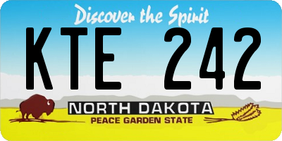ND license plate KTE242