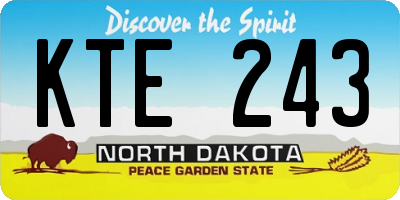 ND license plate KTE243