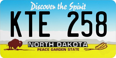 ND license plate KTE258