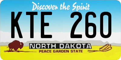 ND license plate KTE260