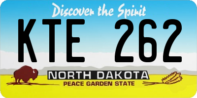ND license plate KTE262
