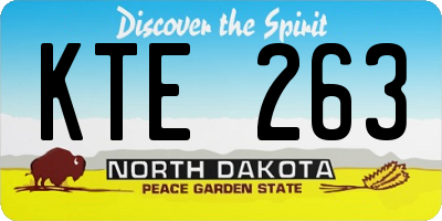 ND license plate KTE263