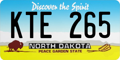 ND license plate KTE265