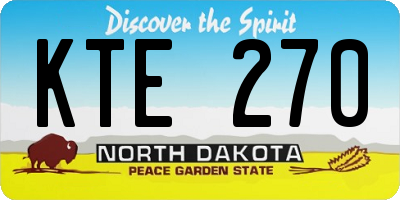 ND license plate KTE270