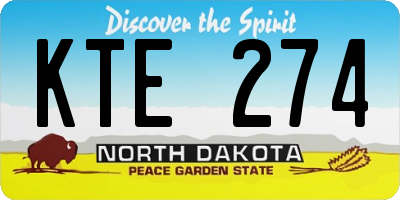 ND license plate KTE274