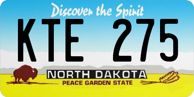 ND license plate KTE275