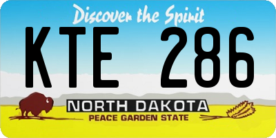 ND license plate KTE286
