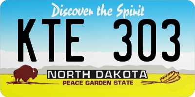 ND license plate KTE303