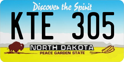 ND license plate KTE305