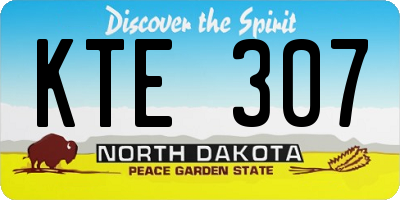 ND license plate KTE307