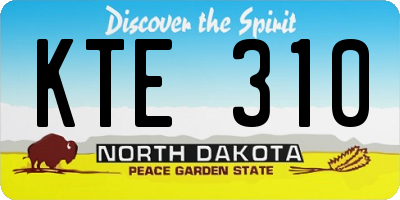 ND license plate KTE310