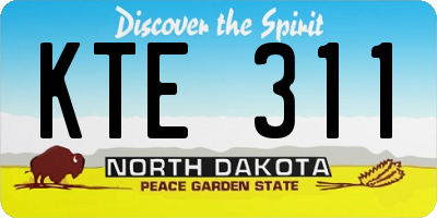 ND license plate KTE311
