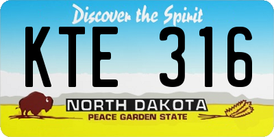 ND license plate KTE316
