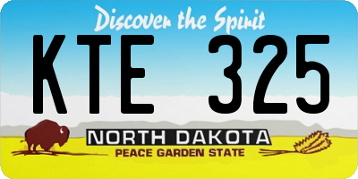 ND license plate KTE325