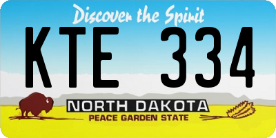 ND license plate KTE334