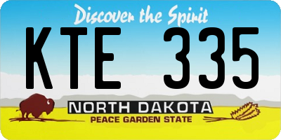 ND license plate KTE335