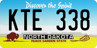 ND license plate KTE338