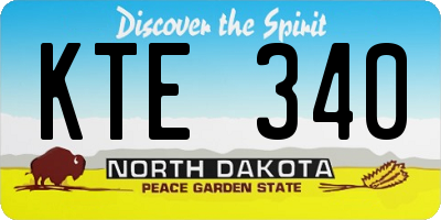 ND license plate KTE340