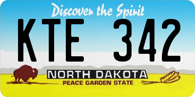 ND license plate KTE342