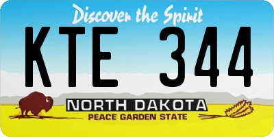 ND license plate KTE344