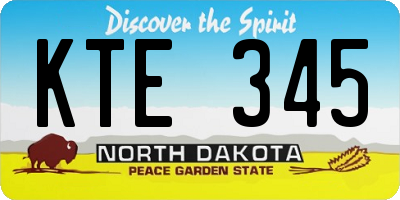 ND license plate KTE345