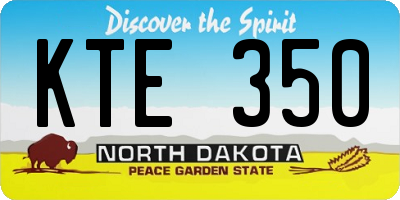 ND license plate KTE350