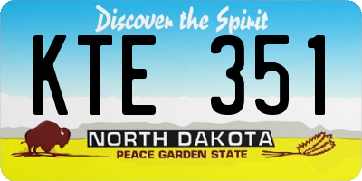 ND license plate KTE351
