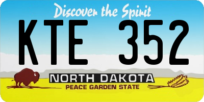 ND license plate KTE352