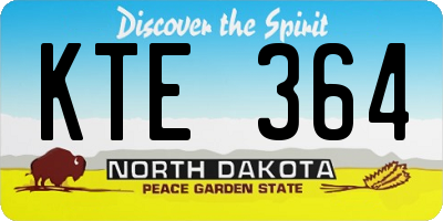 ND license plate KTE364