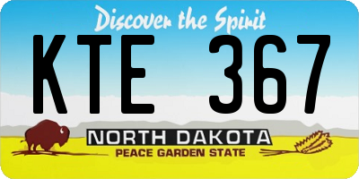 ND license plate KTE367
