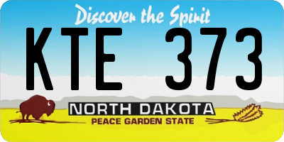 ND license plate KTE373