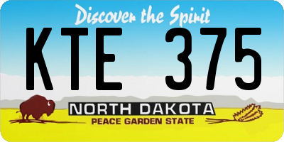 ND license plate KTE375