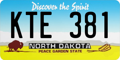 ND license plate KTE381