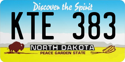 ND license plate KTE383