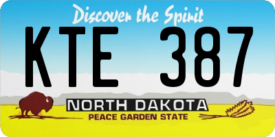 ND license plate KTE387