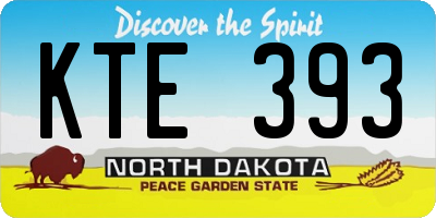 ND license plate KTE393