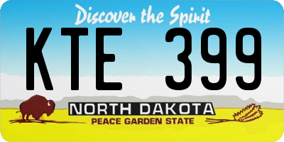 ND license plate KTE399