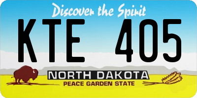 ND license plate KTE405