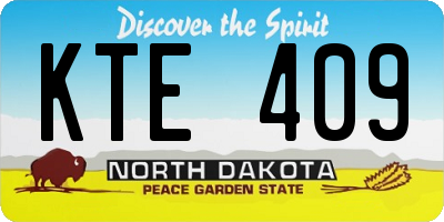 ND license plate KTE409