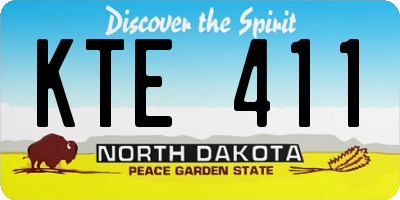 ND license plate KTE411