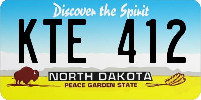 ND license plate KTE412