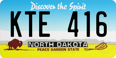 ND license plate KTE416