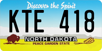 ND license plate KTE418
