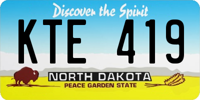 ND license plate KTE419