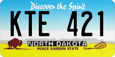 ND license plate KTE421