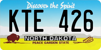 ND license plate KTE426