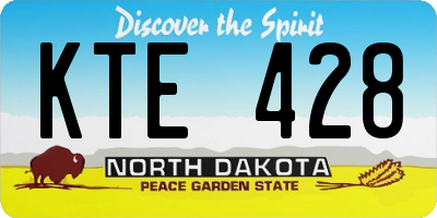 ND license plate KTE428