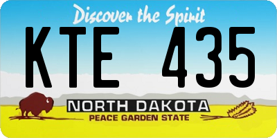 ND license plate KTE435